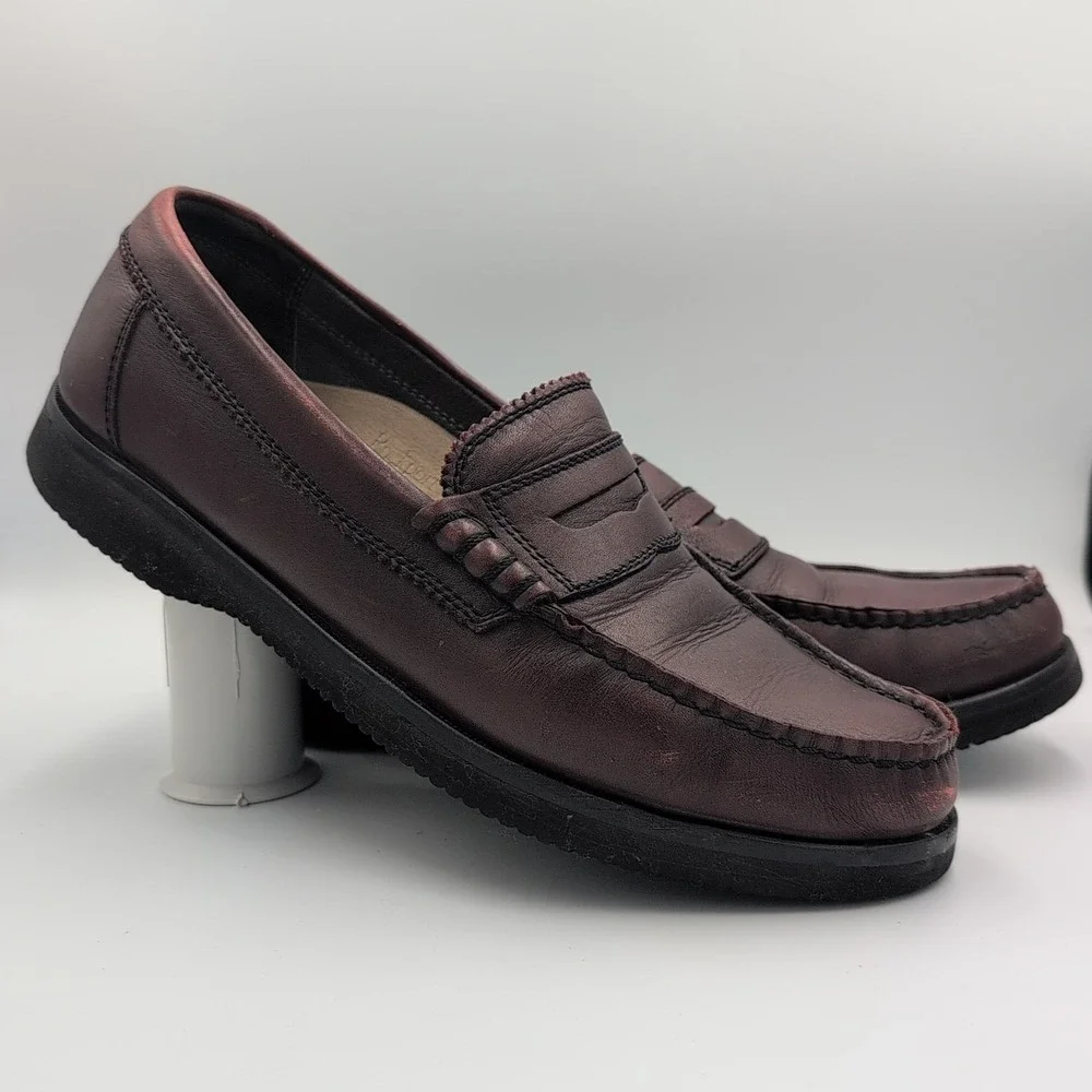 Rockport Vibram Leather Loafers Shoes Men's Size 12 M Medium Brown Beef Roll